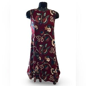 LOFT Floral Tank Swing Dress Knee Length Size XS
